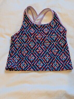 Girls' L.L. Bean Purple Geo Tankini Top
